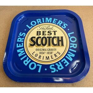 Vintage LORIMER'S The Real Best Scotch Tin Tray: Advertising, Blue